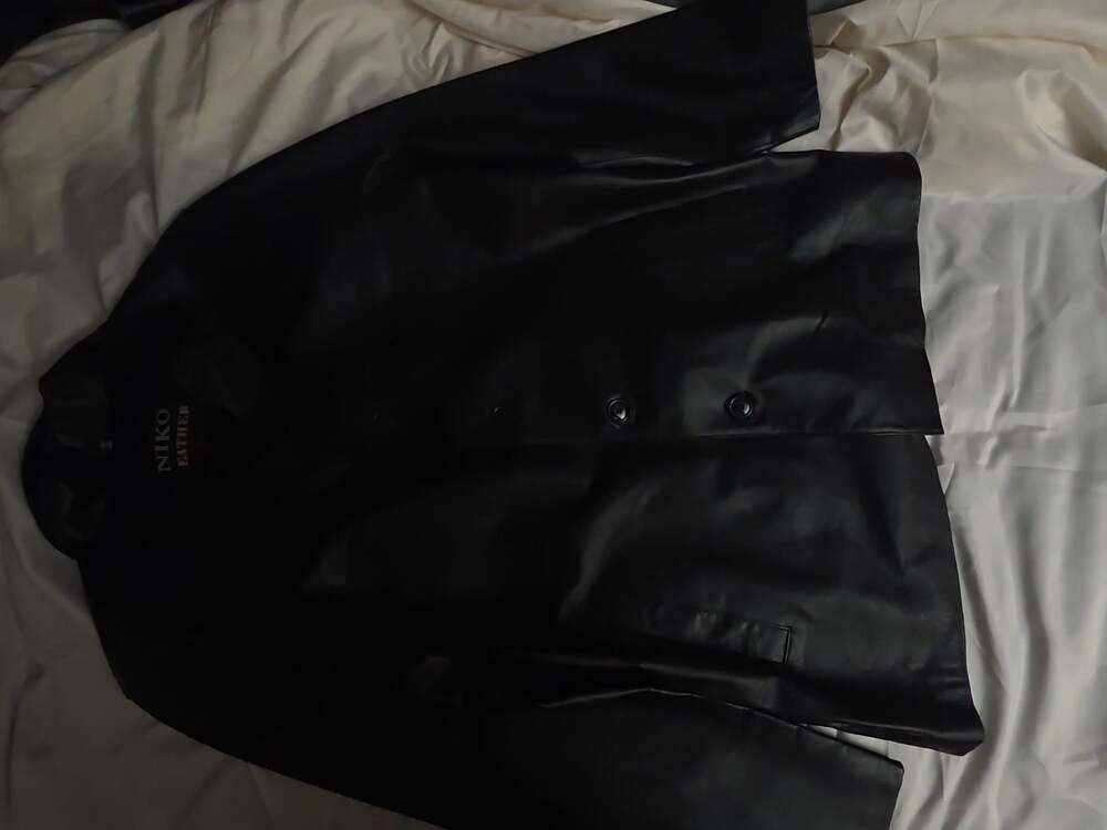 Niko Leather Black Genuine Leather Button Up Jacket
